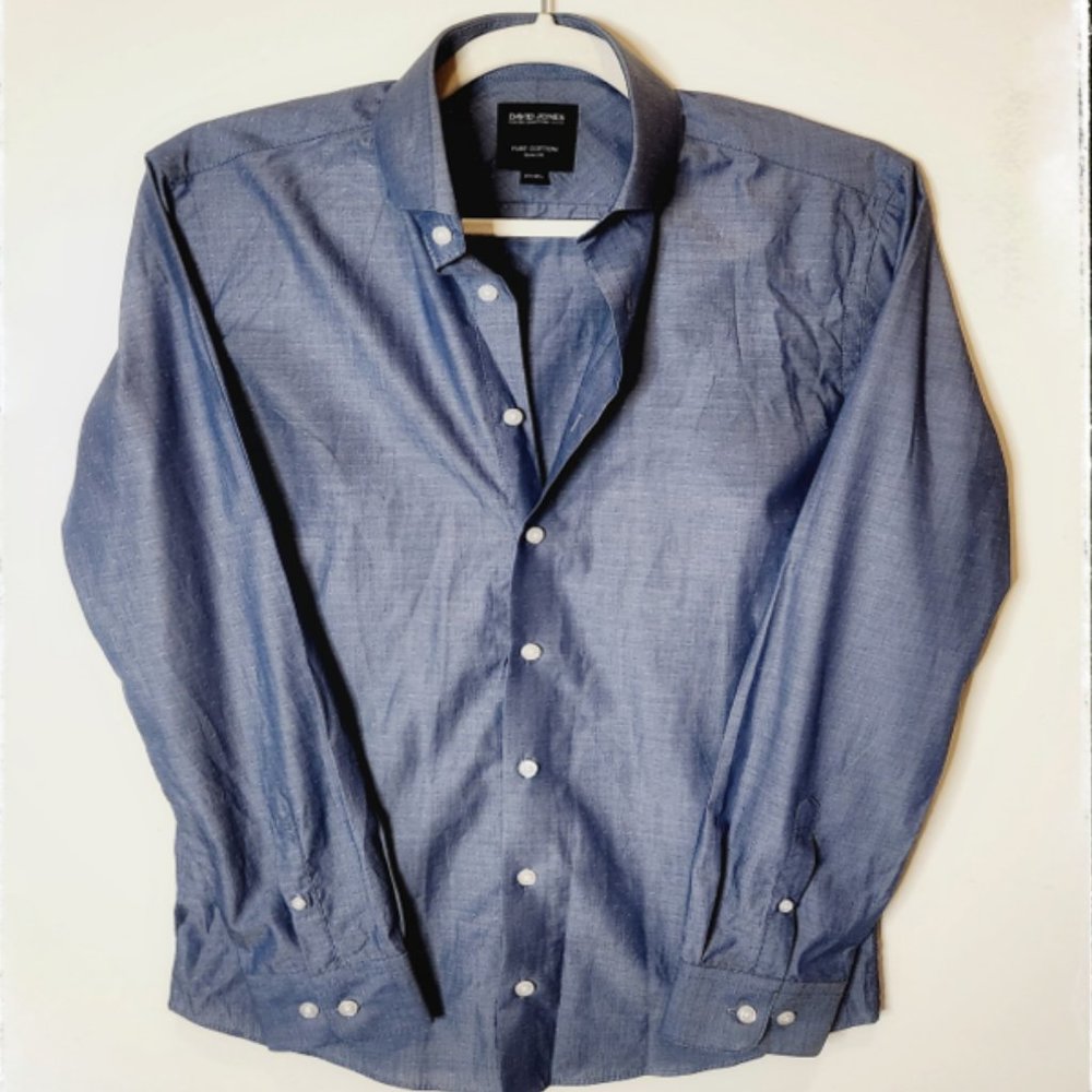 David Jones Pure Cotton Slim Fit Shirt (Chest 37")